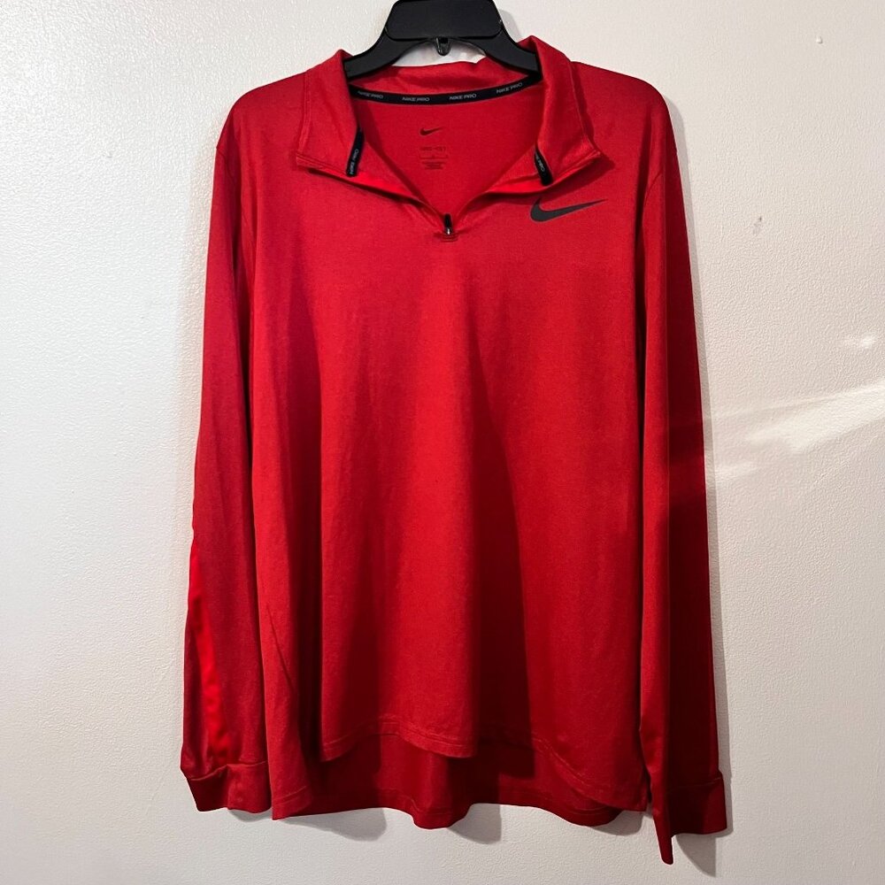 Nike Golf Dri-Fit 1/2 Zip Core Pullover Golf Top Red Men's L